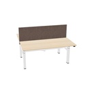 160x75cm + 160x75cm (duo bureau) (Bladdecor: Gebleekt eiken | Pootkleur : Wit)