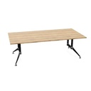 Conferenza 120x240 (Bladdecor: DF - Halifax Oak | Poot kleur: Chroom)